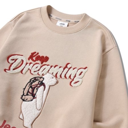 곰 아플리케 맨투맨 BE