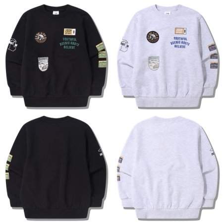 이스케이프 와펜 프린트 맨투맨