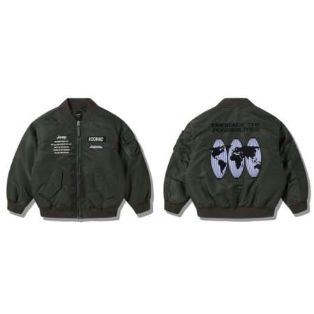 등판 지구본 다운 항공점퍼