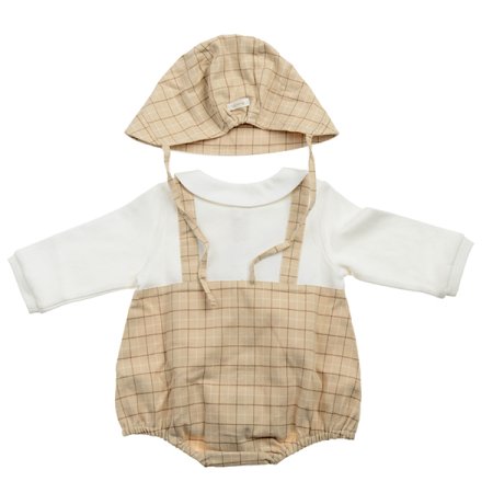 가브체크바디수트세트모자