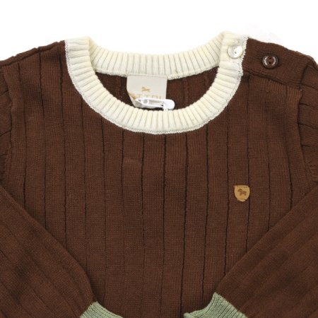 미뇽배색니트상하