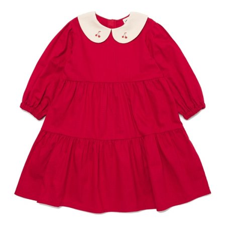 체리 레드 카라 원피스 택1