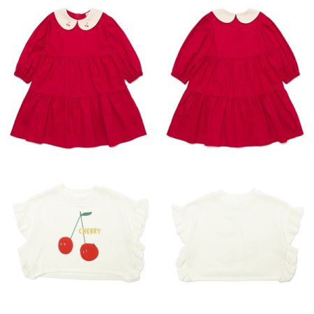 체리 카라 원피스 베스트 상하세트