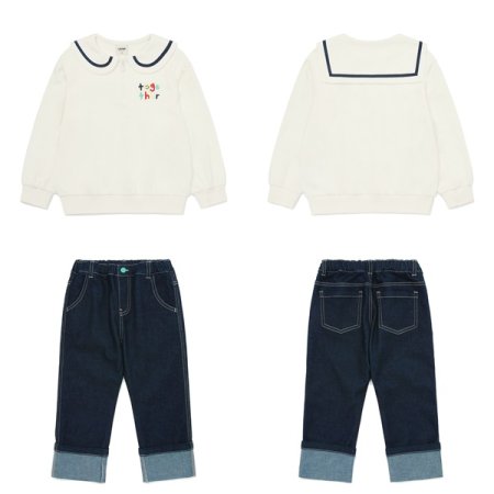 카라 맨투맨 청바지 상하세트 택1