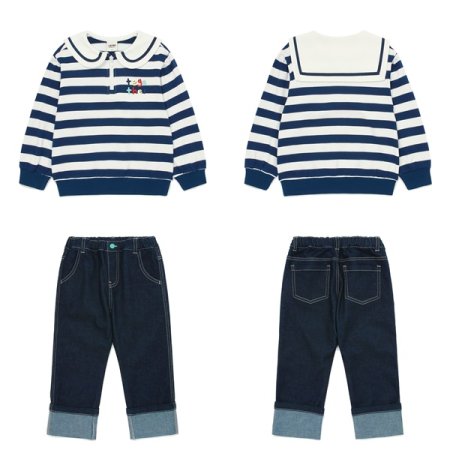 카라 맨투맨 청바지 상하세트 택1