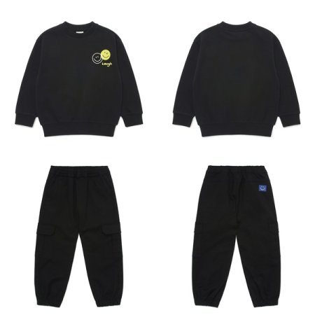 맨투맨 카고바지 상하세트BK