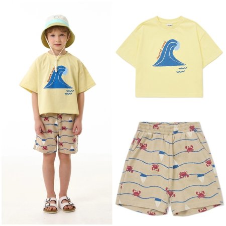 웨이브 반팔 상하세트 YE