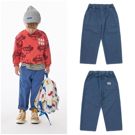 와이드 샴브레이 청바지