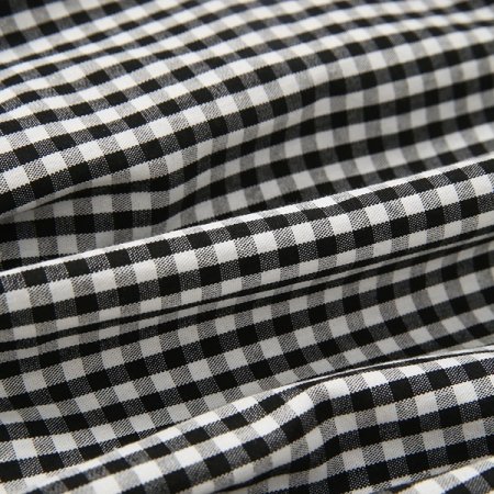 벌룬 체크 팬츠 BK