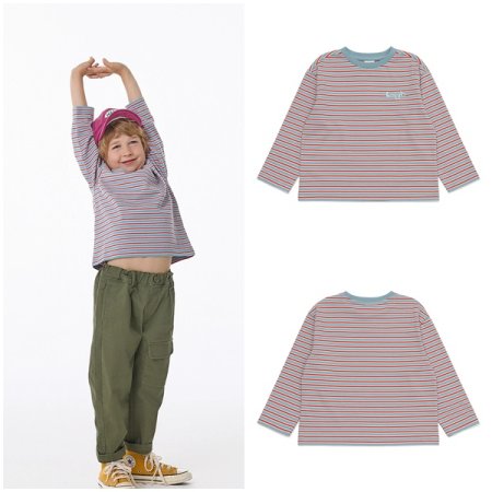 멀티 스트라이프 티셔츠 BL