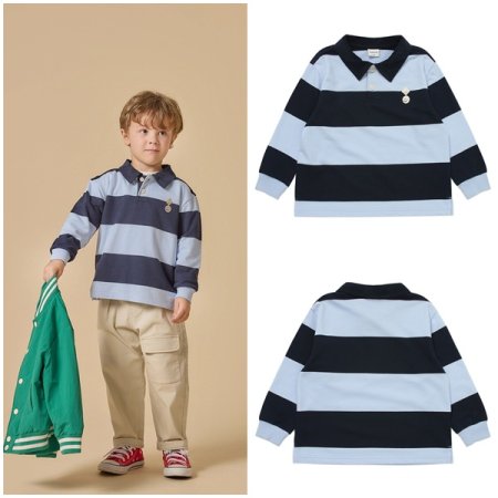 스트라이프 폴로 티셔츠 BL