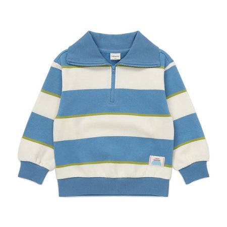 스트라이프 기모 반집업 BL