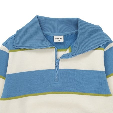 스트라이프 기모 반집업 BL