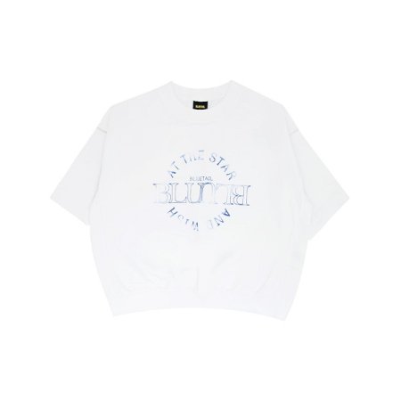 화이트 반소매 클린아이비 맨투맨