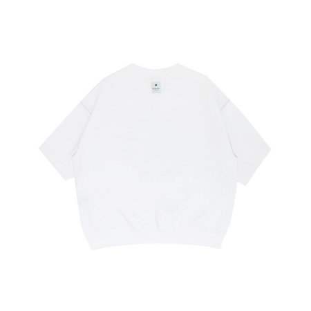 화이트 반소매 클린아이비 맨투맨