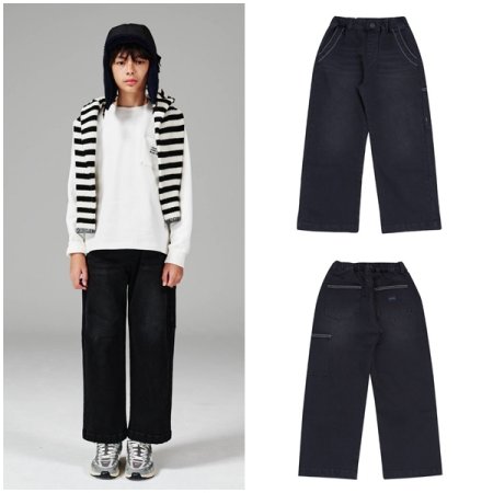 배기핏 블랙 데님 팬츠 SG