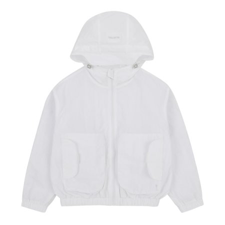 화이트 입체포켓 후드 점퍼