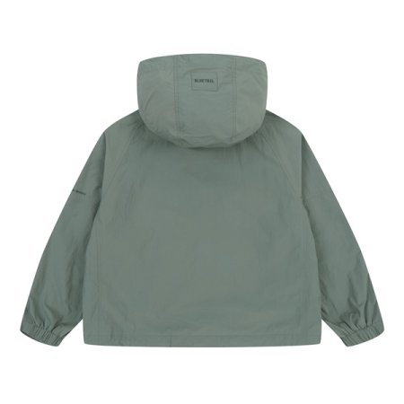 라이트카키 후드 화섬 점퍼