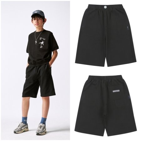 블랙 하프 져지 팬츠