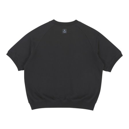 블랙 레글런 반팔 맨투맨 티셔츠