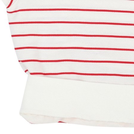 레드 스트라이프 반팔 맨투맨