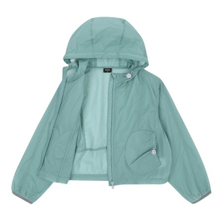 민트 홑겹 후드 윈드브레이커