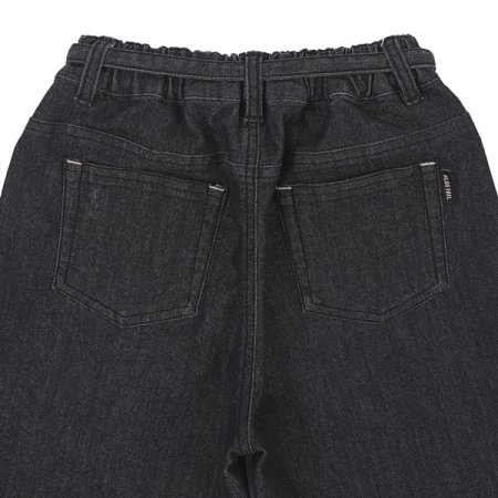 블랙 데님 벨트 쇼츠