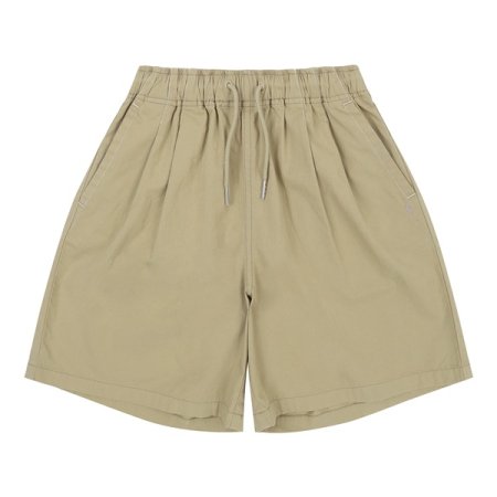 통고무줄 베이지 우븐 반팬츠