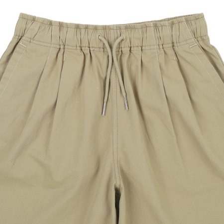 통고무줄 베이지 우븐 반팬츠