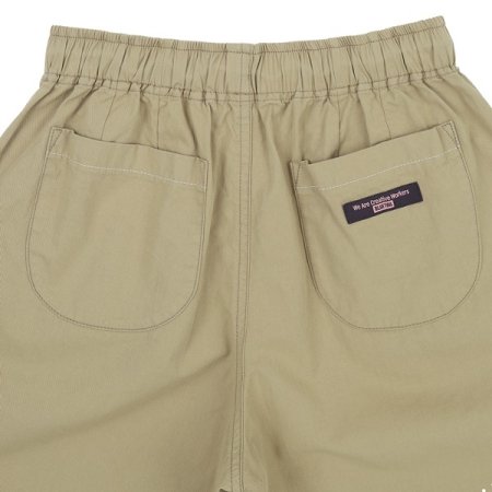 통고무줄 베이지 우븐 반팬츠