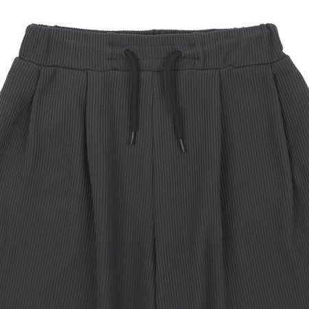 브라운 골지 와이드조거 다이마루 팬츠