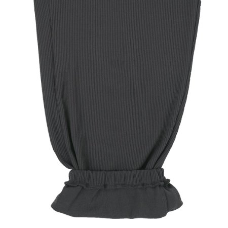 브라운 골지 와이드조거 다이마루 팬츠