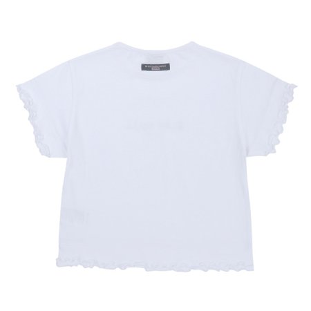셔링 화이트 크롭 티셔츠