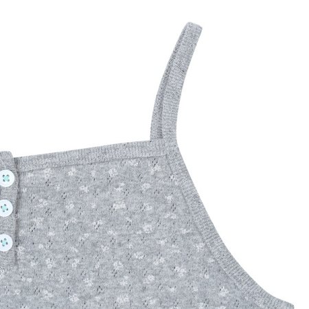 플라워 프린팅 멜란지그레이 슬리브리스