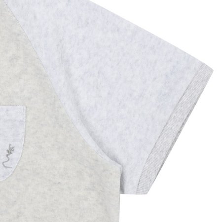 배색 절개 테리 레글런 반팔 티셔츠