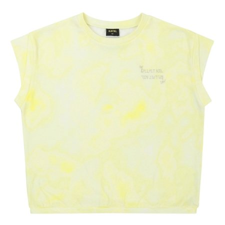 옐로우 다잉패턴 꼬임소매 반팔티셔츠