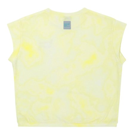 옐로우 다잉패턴 꼬임소매 반팔티셔츠