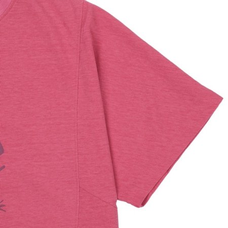 레드 절개 오버핏 반팔 티셔츠