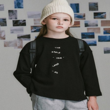 와플 조직 블랙 티셔츠