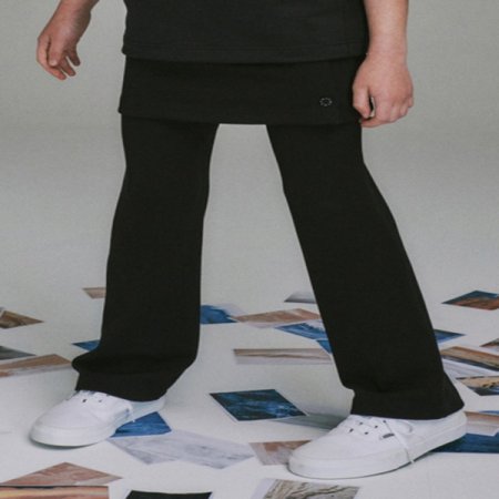 블랙 스커트 레이어드 팬츠