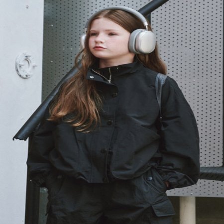 벌룬핏 블랙 화섬 점퍼