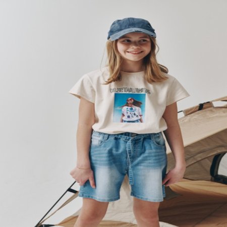 블루테일 블루 데님 벨트 쇼츠