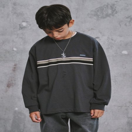 차콜그레이 트랙 긴팔티셔츠