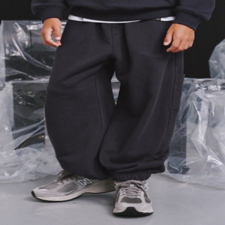 블랙 조거 트레이닝 팬츠