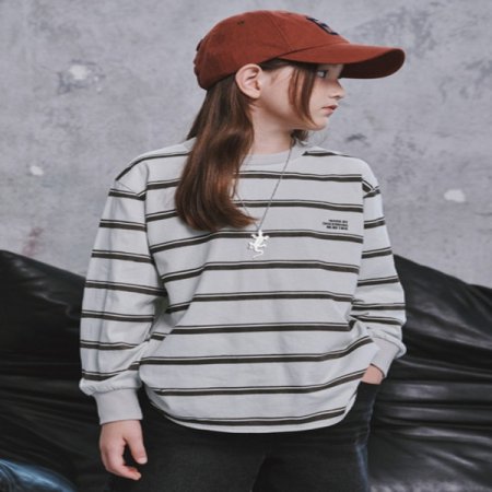 민트 스트라이프 긴팔 티셔츠