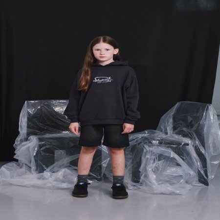 블랙 데님 반바지