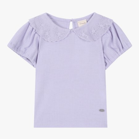 레이스 카라 반팔티