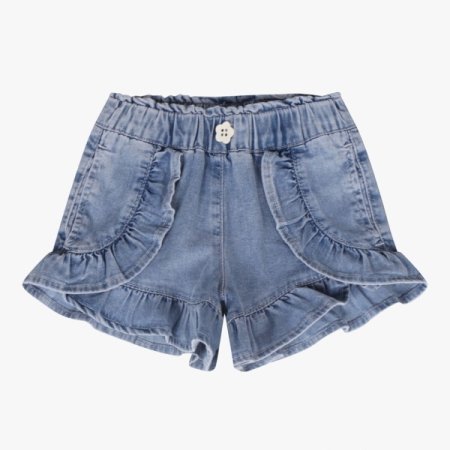 말랑 프릴 숏 데님팬츠