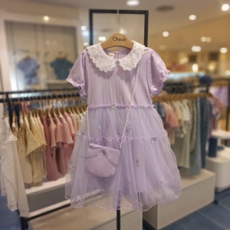 가방SET 꽃자수 반팔 샤 원피스