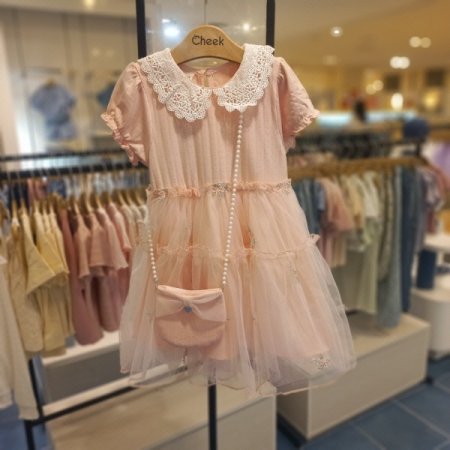 가방SET 꽃자수 반팔 샤 원피스